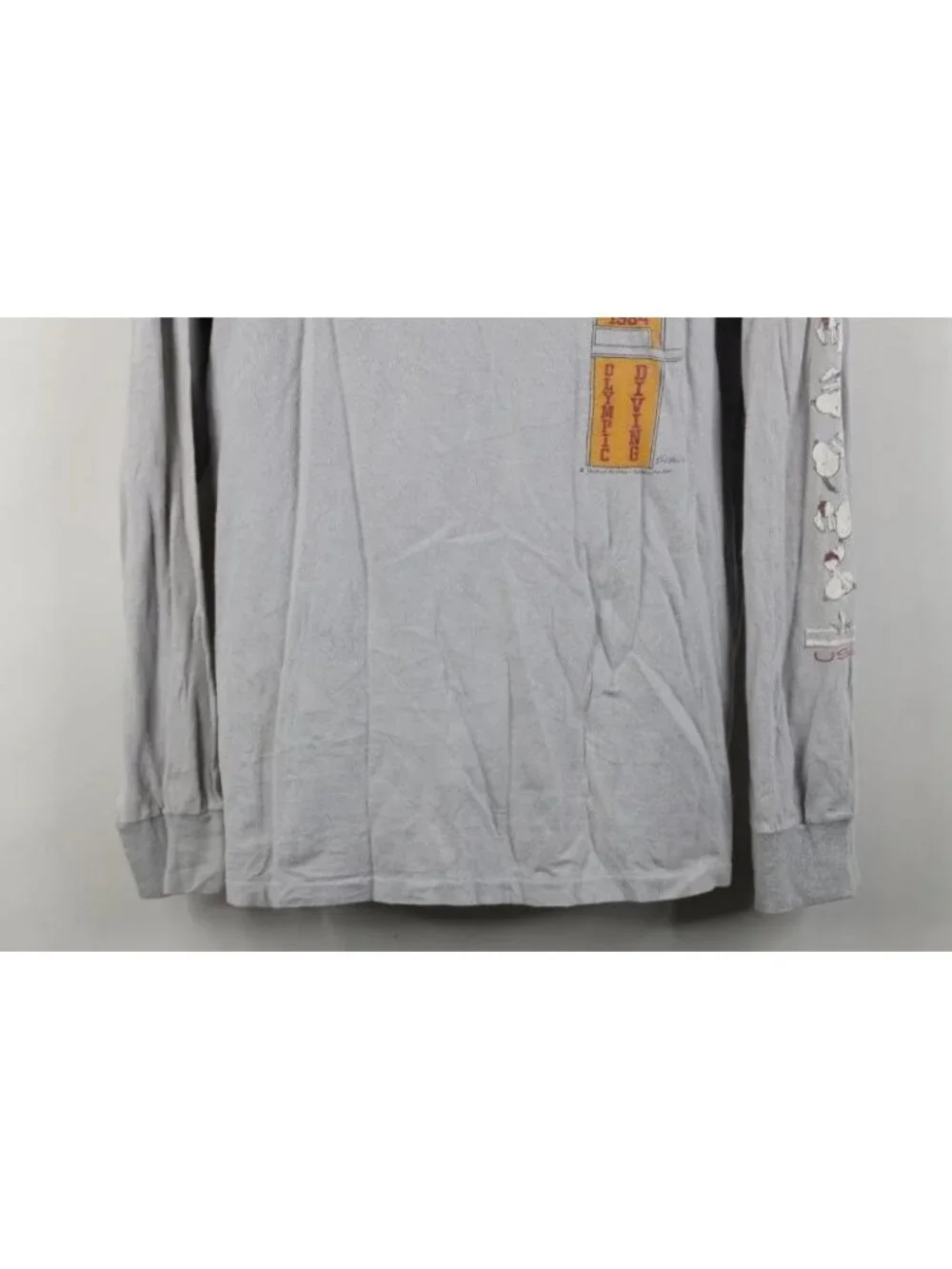 Vtg 80s Mens Large Snoopy USC 1984 LA Olympics Diving Long Sleeve T-Shirt USA